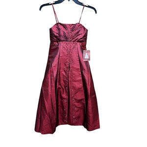 Vintage Girls Size 8 Lida USA’ Formal Dress Red Wine Burgundy NWT